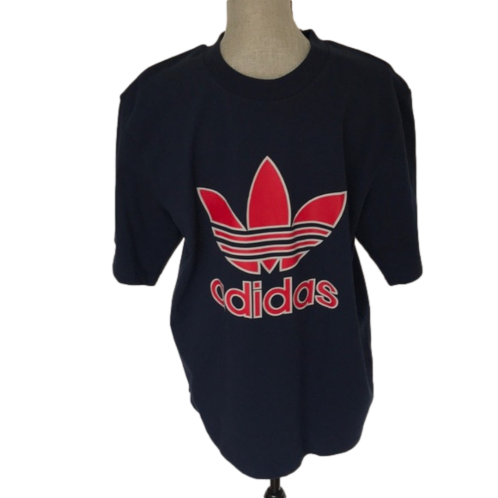 NWT Adidas Trefoil short sleeve Tee Navy / Red